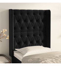 Tête de lit avec oreilles Noir 83x16x118/128 cm Velours