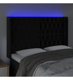 Tête de lit à LED Noir 163x16x118/128 cm Velours
