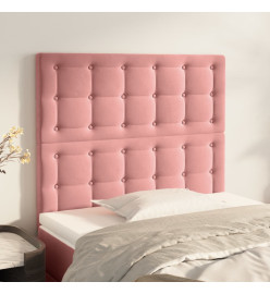 Têtes de lit 2 pcs Rose 90x5x78/88 cm Velours