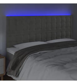 Tête de lit à LED Gris clair 180x5x118/128 cm Velours