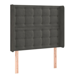 Tête de lit avec oreilles Gris foncé 93x16x118/128 cm Velours