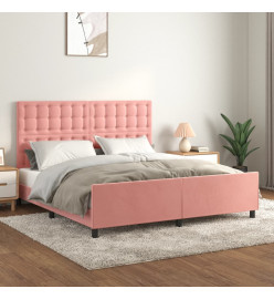 Cadre de lit avec tête de lit Rose 180x200 cm Velours