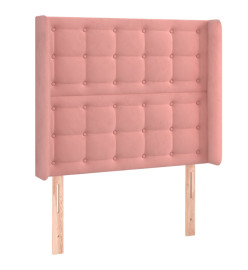 Sommier tapissier avec matelas et LED Rose 90x190 cm Velours