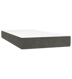 Sommier tapissier et matelas et LED Gris foncé 90x190cm Velours