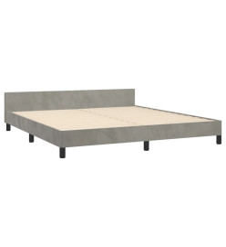Cadre de lit avec tête de lit Gris clair 180x200 cm Velours