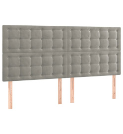 Cadre de lit avec tête de lit Gris clair 180x200 cm Velours