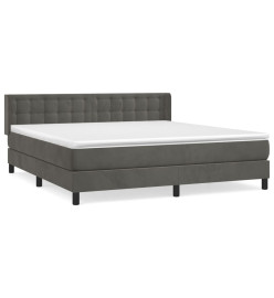Lit à sommier tapissier et matelas Gris foncé 180x200cm Velours