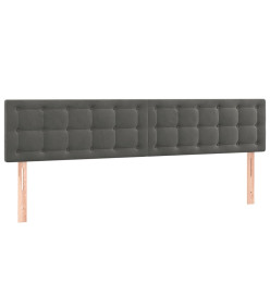 Tête de lit à LED Gris foncé 180x5x78/88 cm Velours