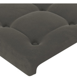 Tête de lit à LED Gris foncé 180x5x78/88 cm Velours