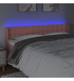 Tête de lit à LED Rose 183x16x78/88 cm Velours