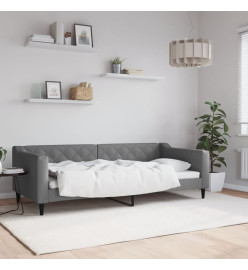 Lit de jour gris foncé 90x200 cm tissu