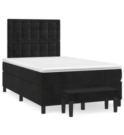Lit à sommier tapissier avec matelas Noir 120x200 cm Velours