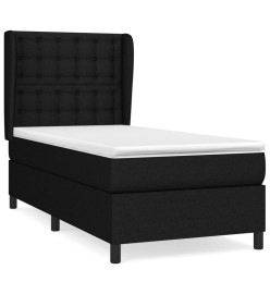 Lit à sommier tapissier avec matelas Noir 90x200 cm Tissu