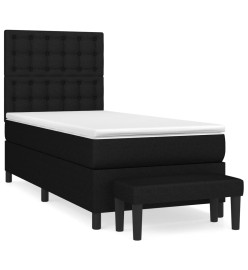 Lit à sommier tapissier avec matelas Noir 90x200 cm Tissu