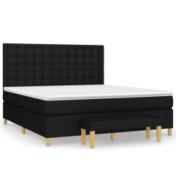 Lit à sommier tapissier avec matelas Noir 180x200 cm Tissu