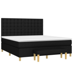 Lit à sommier tapissier avec matelas Noir 180x200 cm Tissu
