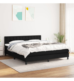 Lit à sommier tapissier avec matelas Noir 180x200 cm Tissu