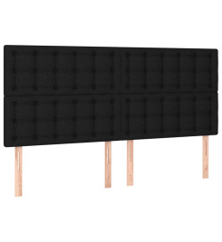 Sommier tapissier avec matelas et LED Noir 180x200 cm Tissu