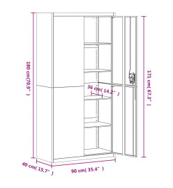 Classeur blanc 90x40x180 cm acier