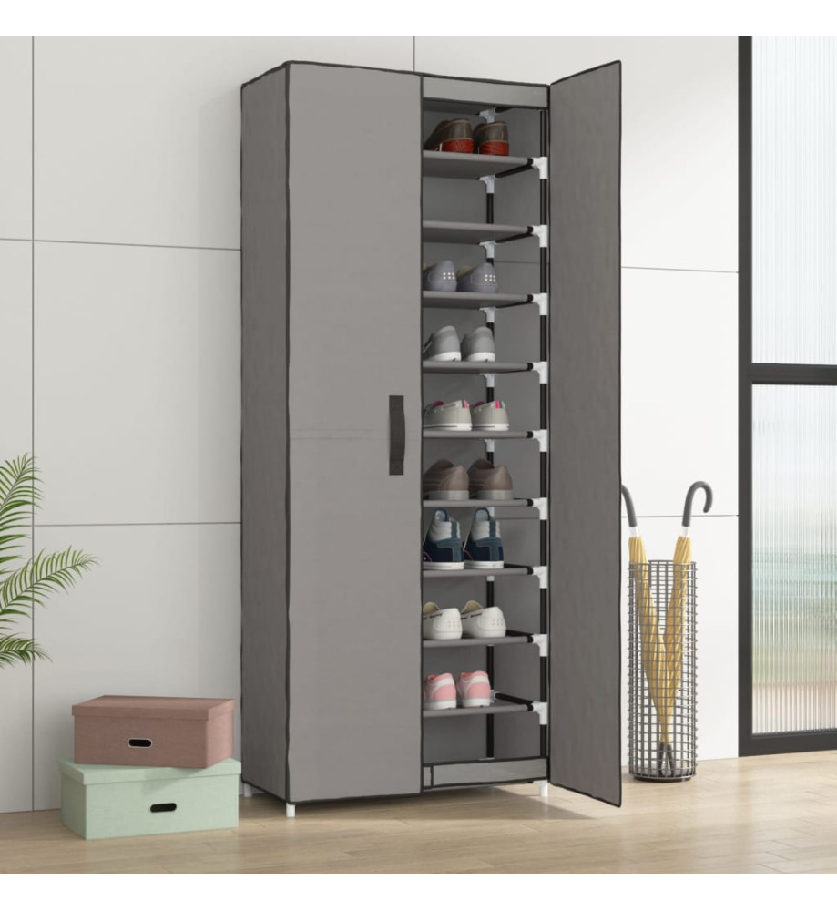 Armoire à chaussures Gris 60x30x166 cm Tissu