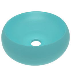 Lavabo rond de luxe Vert clair mat 40x15 cm Céramique