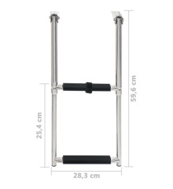 Échelle d'embarquement pliable 2 marches Acier inoxydable