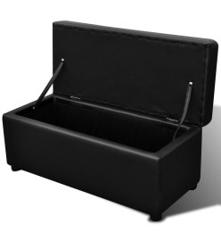 Set de banc de rangement en simili cuir Noir