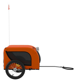 Remorque de vélo pour chien orange et noir tissu oxford et fer