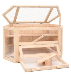 Cage à hamster 80x40x43 cm bois massif de sapin