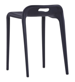 Tabourets empilables lot de 4 noir plastique