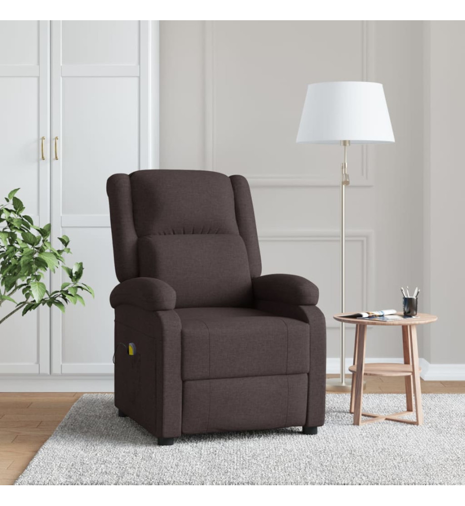 Fauteuil de massage Marron foncé Tissu