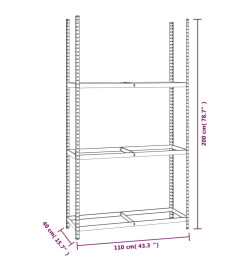 Porte-pneus à 3 niveaux Argenté 110x40x200 cm Acier