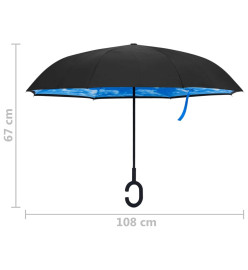 Parapluie à poignée en C Noir 108 cm