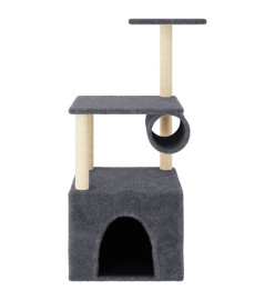 Arbre à chat avec griffoirs en sisal gris foncé 109,5 cm