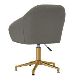 Chaise pivotante de bureau Gris foncé Velours