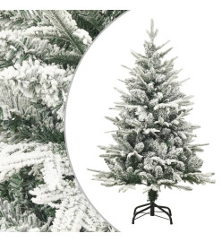 Arbre de Noël artificiel LED et flocons de neige 120 cm PVC PE