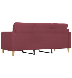 Canapé à 3 places Rouge bordeaux 180 cm Tissu