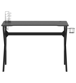 Bureau de jeu avec pieds en forme de K Noir 110x60x75 cm