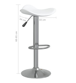 Tabourets de bar lot de 2 blanc acier chromé et cuir artificiel