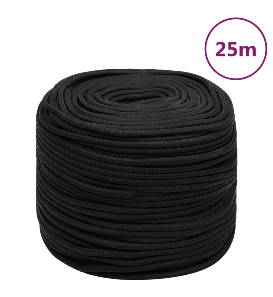 Corde de bateau Noir complet 10 mm 25 m Polypropylène