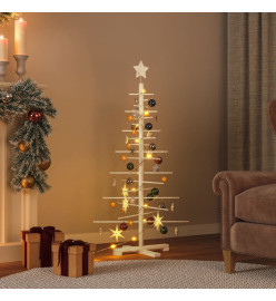 Arbre de Noël en bois pour décoration 125 cm bois massif de pin