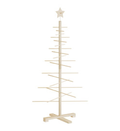 Arbre de Noël en bois pour décoration 125 cm bois massif de pin