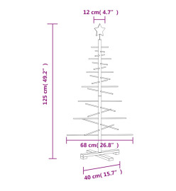 Arbre de Noël en bois pour décoration 125 cm bois massif de pin