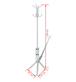 Portemanteau sur pied métal blanc