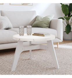 Dessus de table rond blanc Ø60x3 cm bois de pin massif