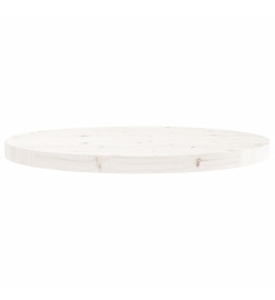 Dessus de table rond blanc Ø60x3 cm bois de pin massif