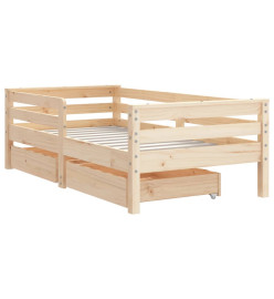 Cadre de lit enfant avec tiroirs 70x140 cm bois de pin massif