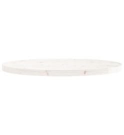 Dessus de table rond blanc Ø80x3 cm bois de pin massif