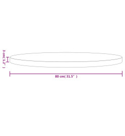 Dessus de table rond blanc Ø80x3 cm bois de pin massif