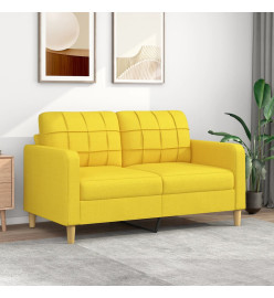 Canapé à 2 places Jaune clair 140 cm Tissu